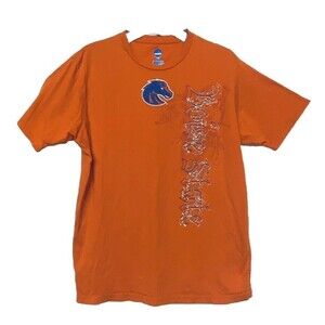 Boise State University Broncos Graffiti Spell-Out Orange T Shirt Women's Size L
